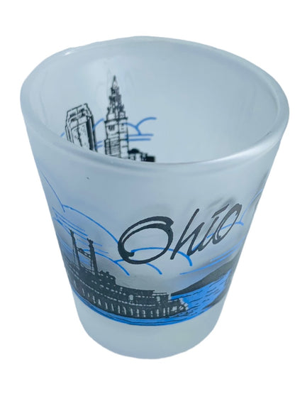 Ohio Souvenir Shot Glass Frosted Barware