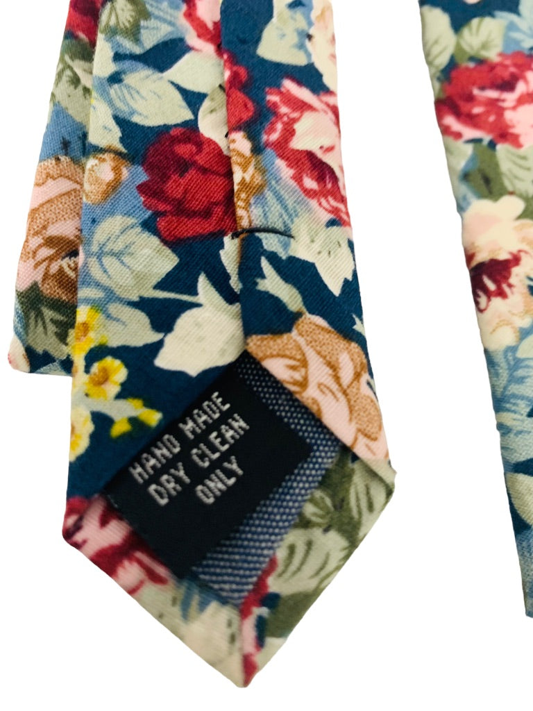 Jeslang Floral 59" Cotton Skinny Necktie Men's Tie 2.5" Wide