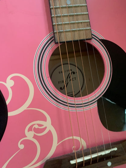 First Act Acoustic Pink Flower Guitar Style MG3012 with Strings