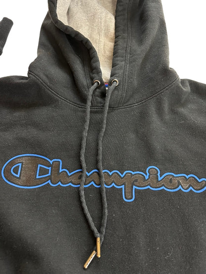 Medium Champion Hoodie Men's Black Pullover Hoodie Logo Sweatshirt