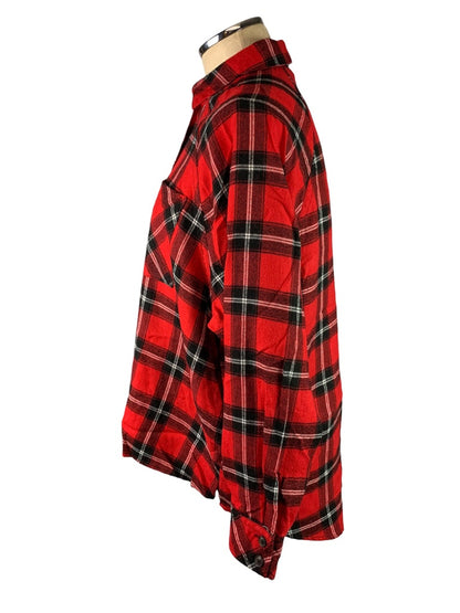 Small Wild Fable Junior Women's Oversize Red Flannel Button Up