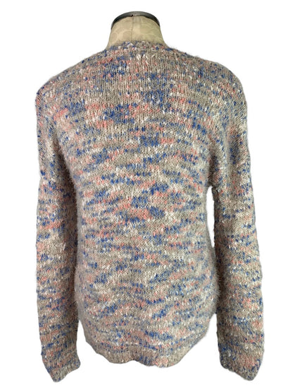 Medium So Fuzzy Women's Sweater Gray Blue Pink Soft Comfy