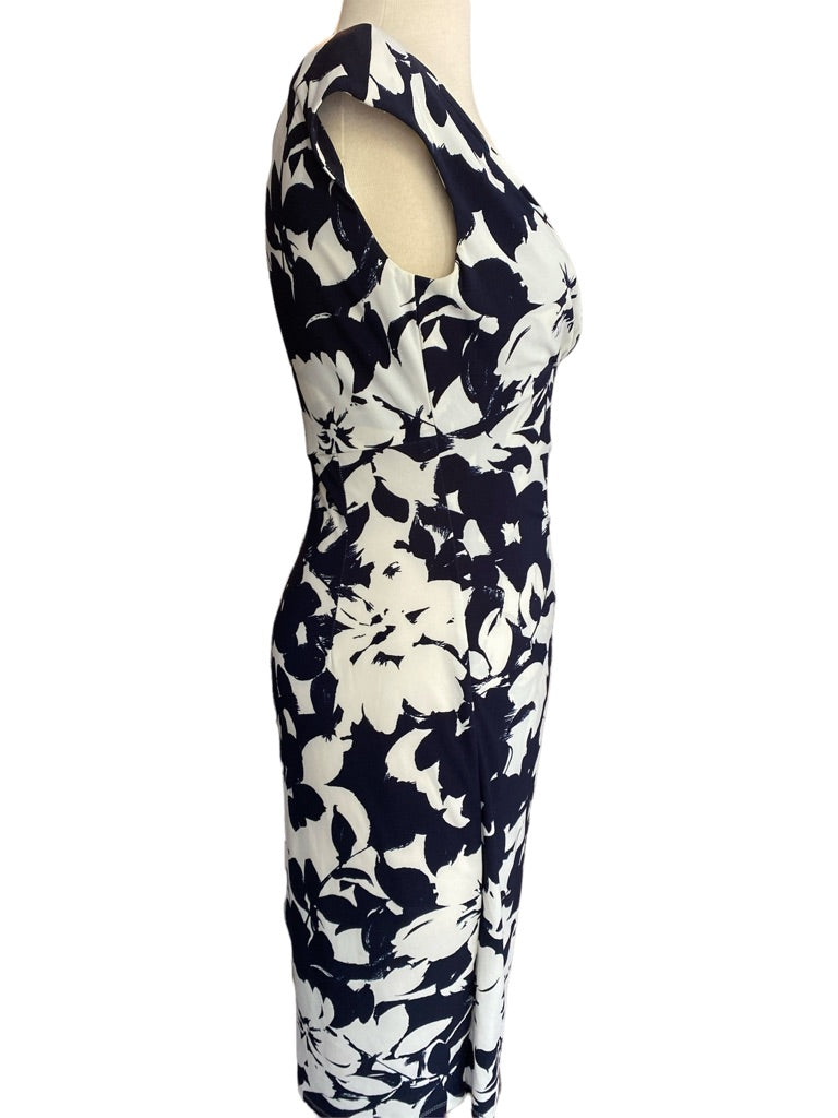 2 LRL Black White Floral Sheath Dress