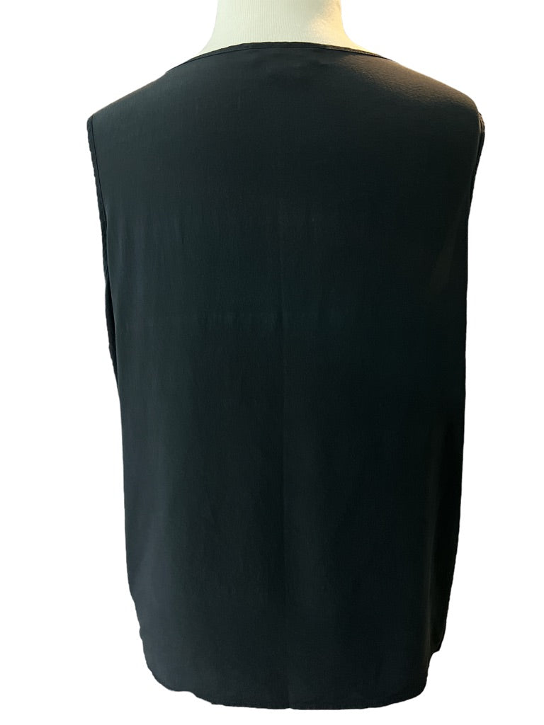 Medium EJ Harper Black Silk Sleeveless Blouse