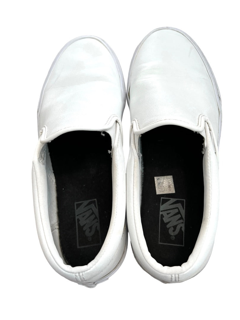 9.5 Vans Mens Classic True White Slip On Sneakers Skater Women's Size 11