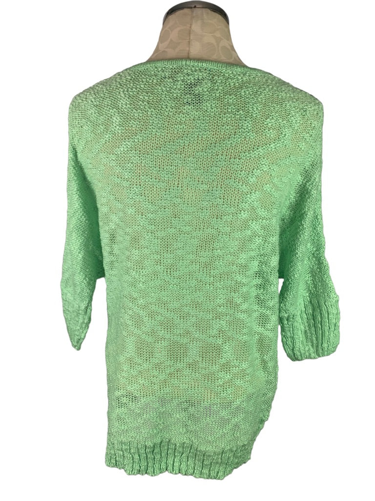 Small Twiggy London Light Green New Women's Loose Knit Sweater Embellished