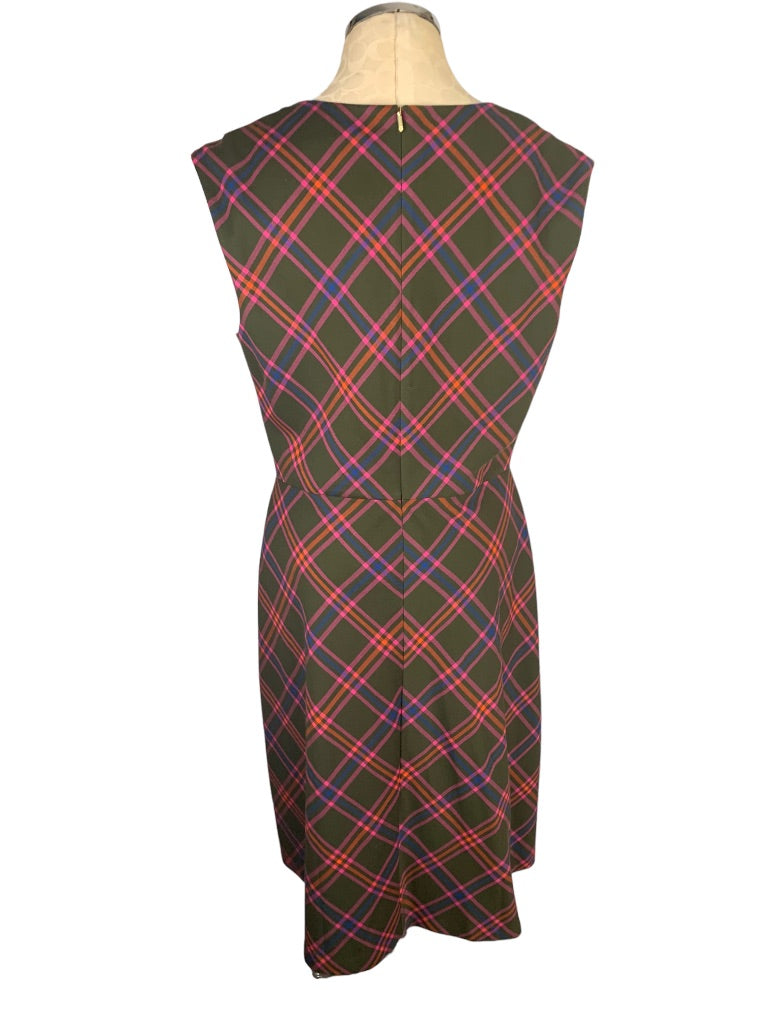 12 Trina Turk Delightful Dress A Line Plaid Dress New Retro Knee Length