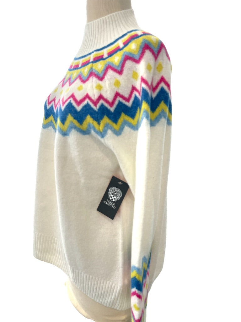 Medium Vince Camuto Super Soft White And Brights Sweater NWT