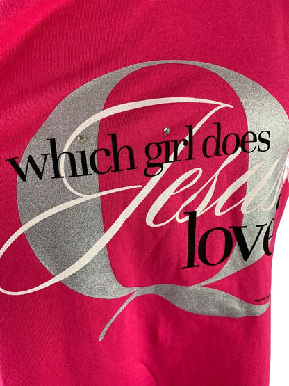 Large Women of Faith Print Short Sleeve Hot Pink Tshirt Gildan