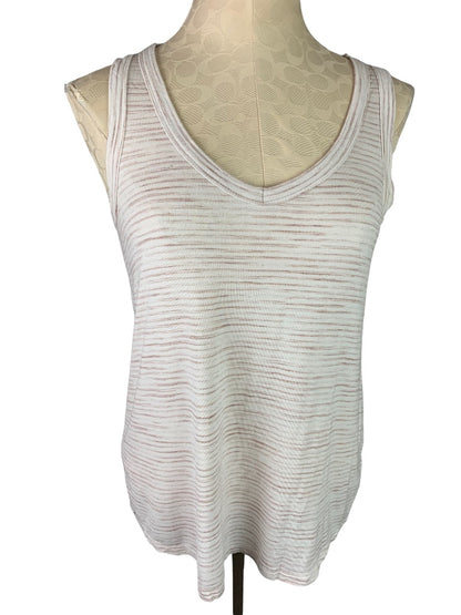 Small Old Navy Luxe Soft Cotton Tan Brown Striped Tank Top Women's