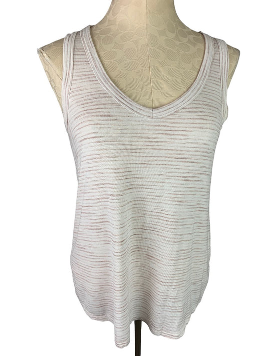 Small Old Navy Luxe Soft Cotton Tan Brown Striped Tank Top Women's