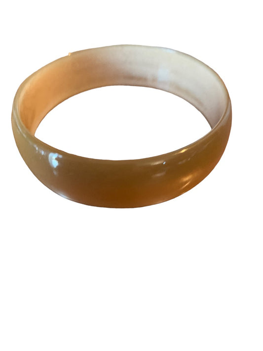 Vintage Frosted Taupe Acrylic Bangle Bracelet 2.5" Inside Diameter 3/4" Width