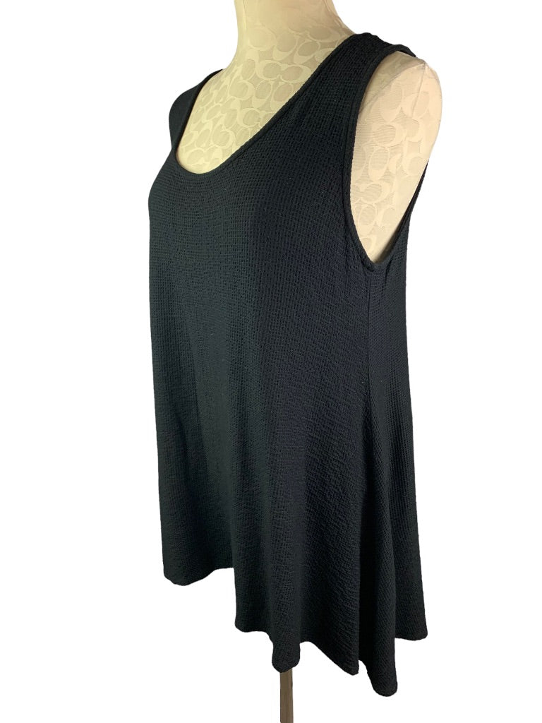 XL Et' Lois Women's Black Soft Hi Lo Tunic Tank Sleeveless