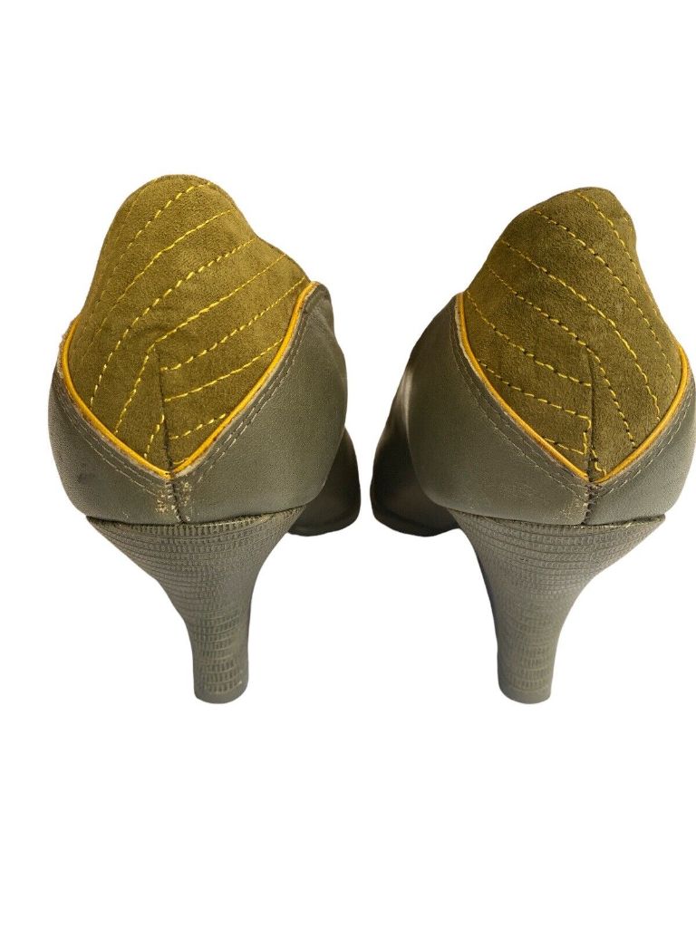 8.5 US 39.5 Eur Poetic License Force of Beauty Heel Shoes Women's Olive Green