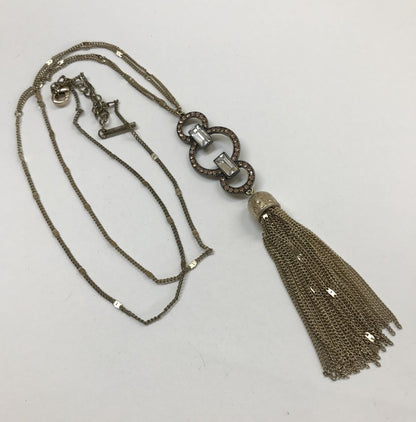 Saks Fifth Avenue Goldtone Necklace 31-34' with 5" Tassel Art Deco Style