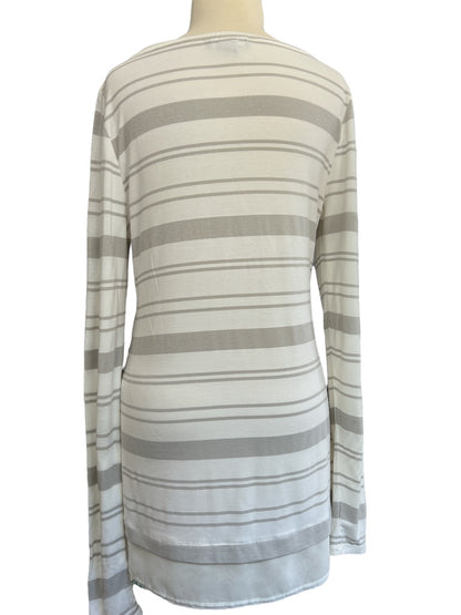 Small WHBM Striped Soft Tunic Layered Hem Shimmer