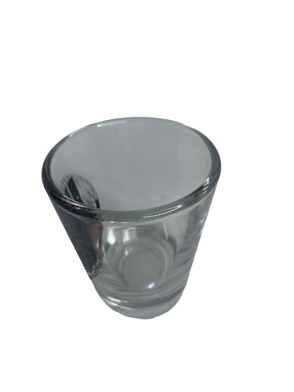 New York City Skyline USA Clear Shot Glass Red Black 1.5 oz