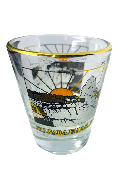 Niagara Falls New York Souvenir Shot Glass Barware Sunrise 2 1/4"h x 1 3/4" Top Diameter