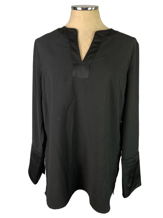 Medium J.Crew Women's Black Tunic Blouse Satin Backed Crepe Style A1033
