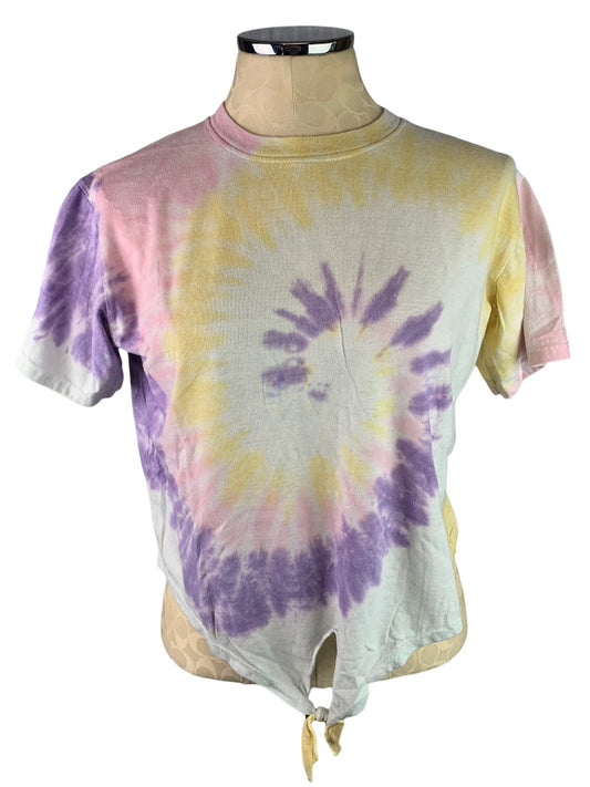 Large Dreamsicle Junior Women's Pastel Tie Dye Tshirt Short Sleeve
