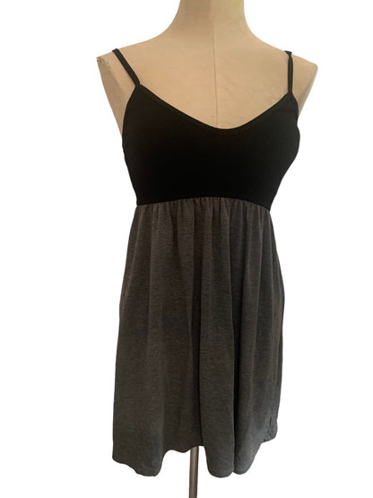 Small Target Women's Black Gray Jersey Knit Sundress Short Padded Bra