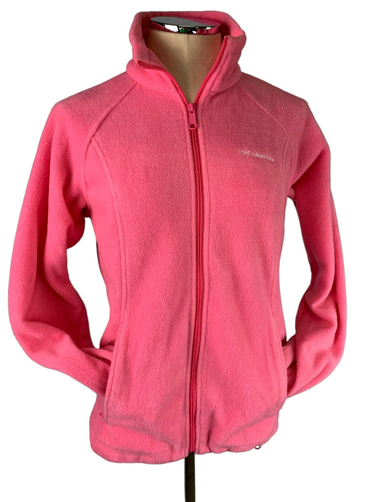 Small Columbia Pink Women's Full Zip Fleece Jacket Zip Pockets