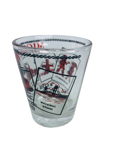 Michigan Souvenir Shot Glass Clear Barware State Illustrations