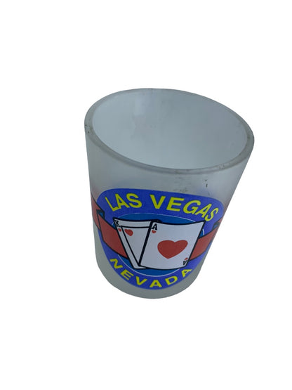 Las Vegas Nevada Double Shot Glass Frosted Souvenir Barware