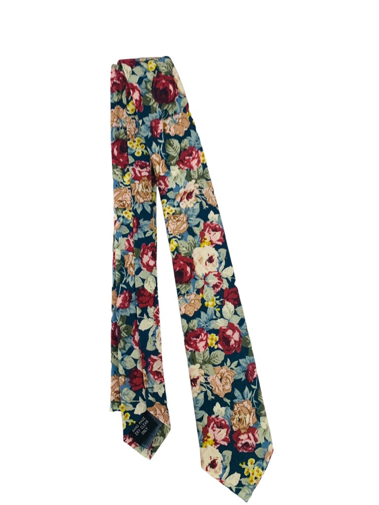 Jeslang Floral 59" Cotton Skinny Necktie Men's Tie 2.5" Wide