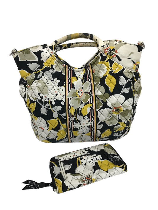 Vera Bradley Two Way Tote and Zip Around Wallet Set Dogwood Yellow Black