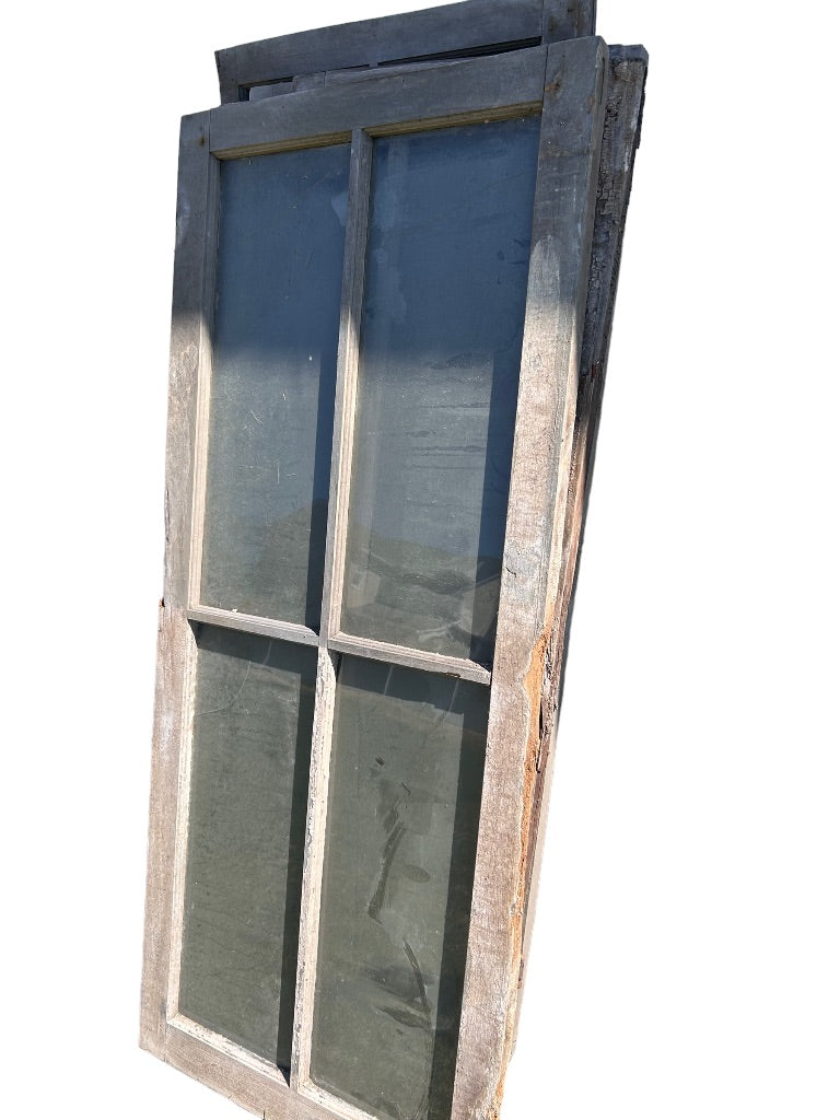 Lot of 5 Antique Tall Four Pane Windows Architectural Salvage Assorted Sizes 58"h 26"w