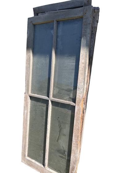 Lot of 5 Antique Tall Four Pane Windows Architectural Salvage Assorted Sizes 58"h 26"w