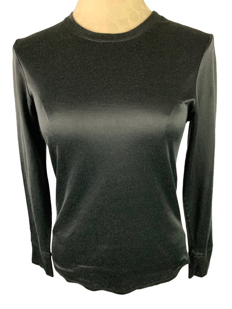 Medium Warm Essentials by Cuddl Duds Women's Black Base Layer Long Sleeve Shirt