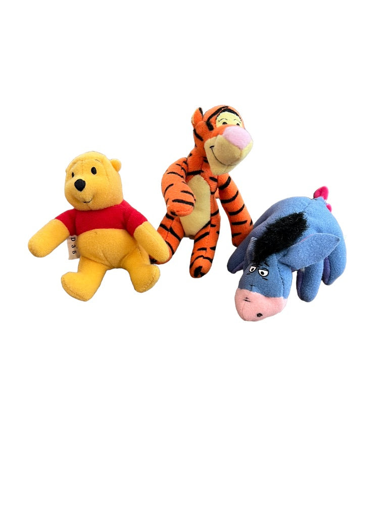 Winnie the Pooh Mini Plush McDonalds Happy Meal Toys Lot of 3 Eeyore Pooh Tigger 2002