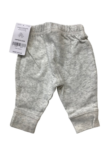 Newborn Carter's 2 Pieces Pants Joggers Pull On "dada" Gray