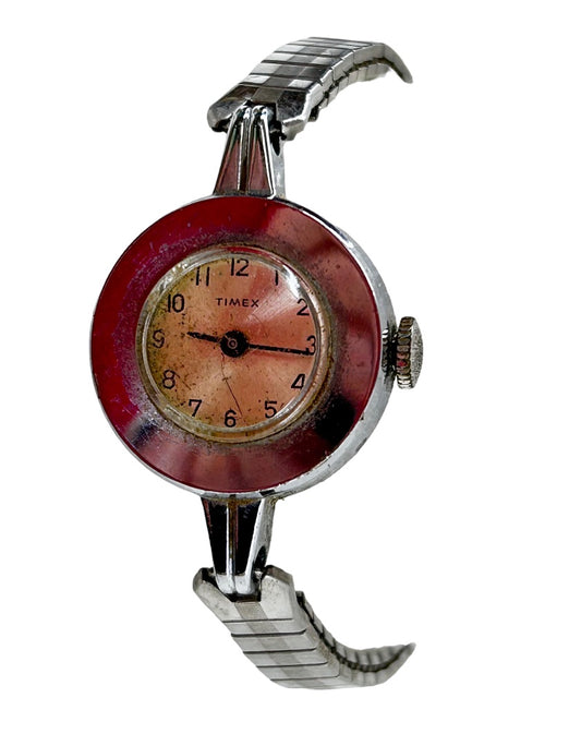 Vintage Timex Women's Silvertone Wrist Watch Salvage Condition