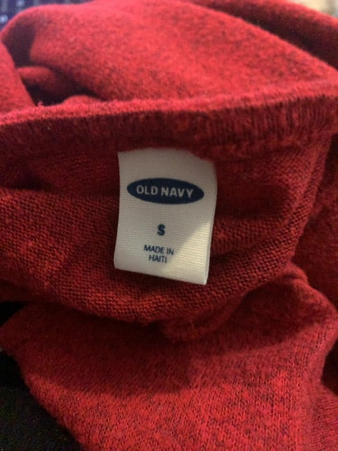 Large Old Navy Women's Red Lightweight Long Sleeve Sweater Hi Lo Hem