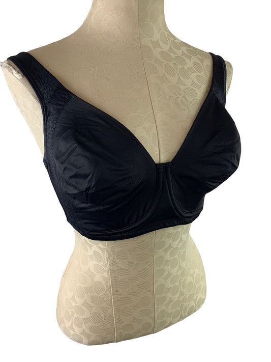 38D Playtex 18 Hour No Poke Underwire Bra Black Style 4698