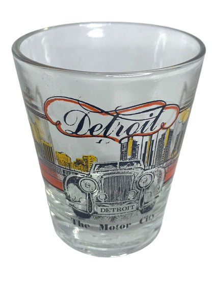 Detroit Michigan The Motor City Clear Shot Glass 1.5 oz