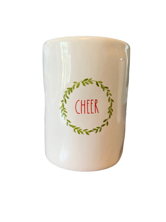 Rae Dunn Cheer Wreath Cup Vase Candle Holder