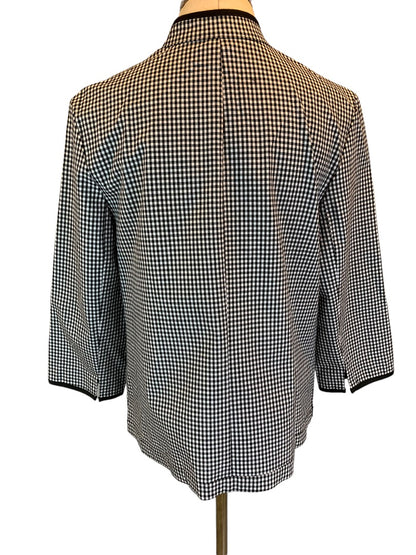 14 RQT Women's Black White Gingham Lightweight Jacket Button Up