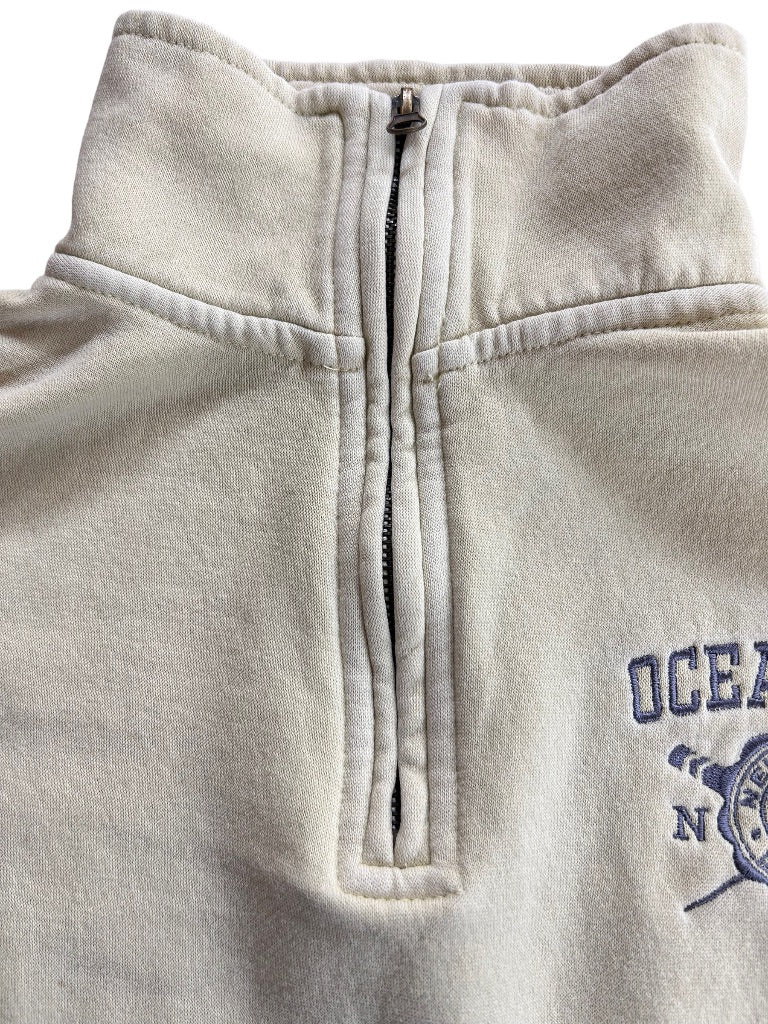 Small U.S. Vintage Men's 1/4 Zip Tan Pullover Sweatshirt "Ocean City NJ"