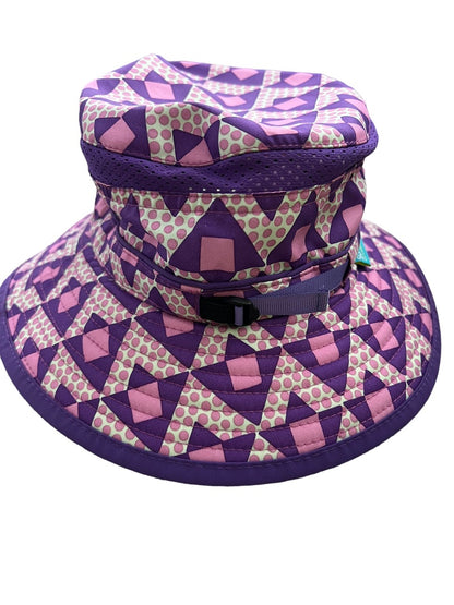 Sunday Afternoons UPF 50+ Fun Bucket Hat Kids M 3 To 6 Years Water/Stain Repellent Pink Purple Geometric