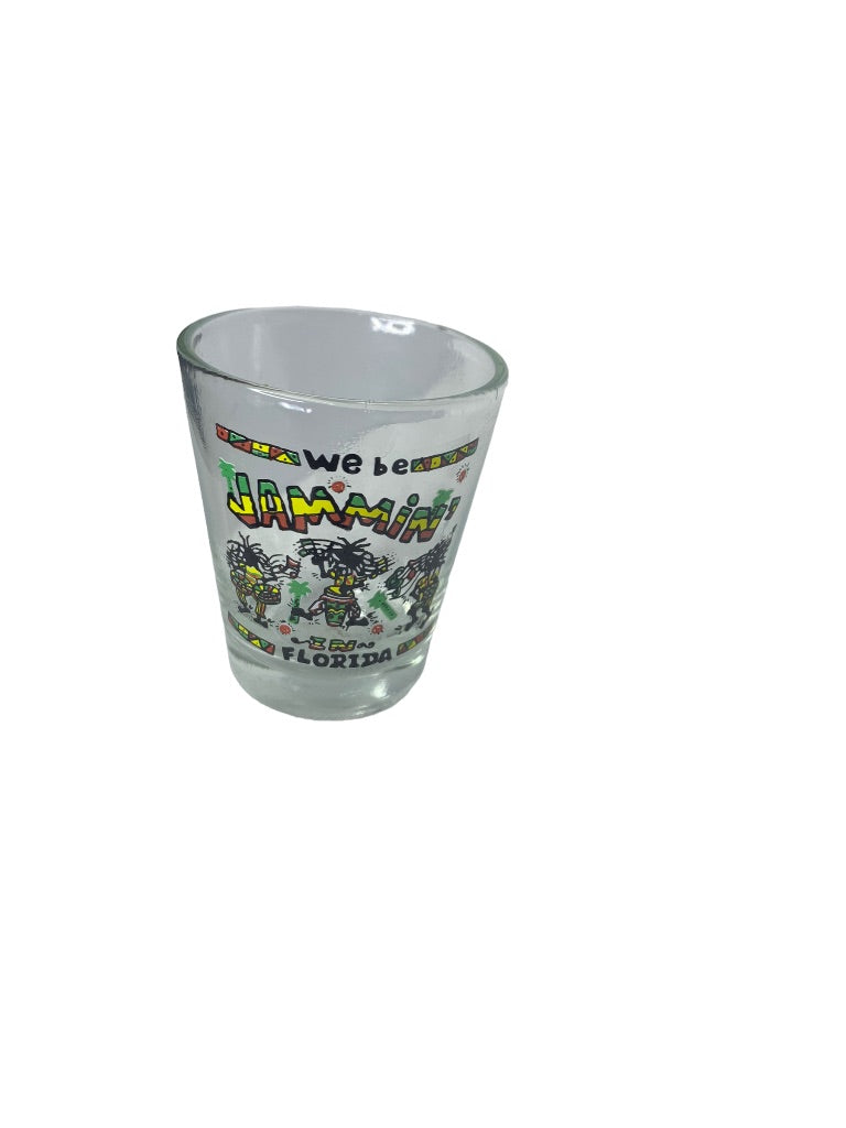 Florida "We Be Jammin'" Shot Glass Souvenir Barware 2.5"h x 2" Top Diameter