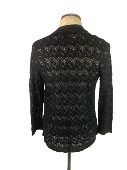 XS JM Collection Women's Black Loose Knit Open Cardigan New