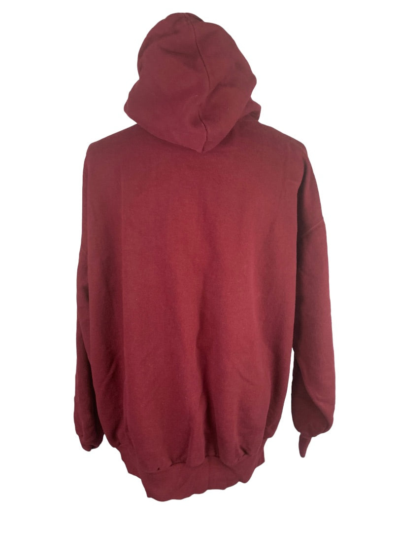 XXL Adult Pullover Burgundy Hoodie Lacrosse Wisconsin Pocket Unisex