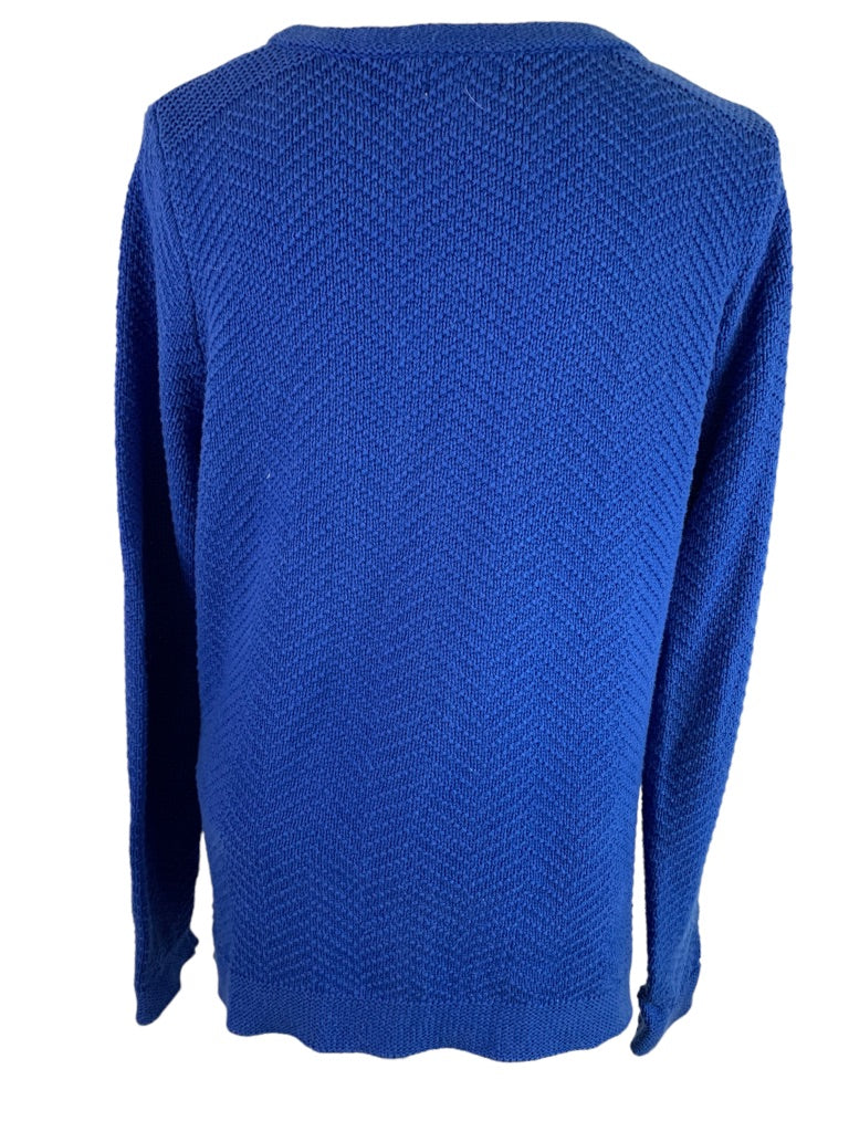 Large Old Navy Women's Royal Blue Pullover Chevron Knit Sweater