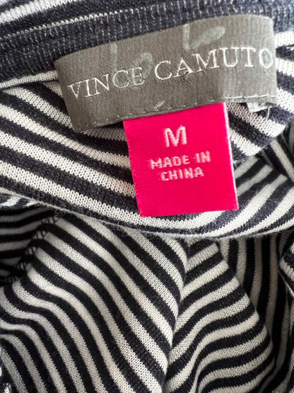 Medium Vince Camuto Blue White Striped Handkerchief Hem Top Blouse