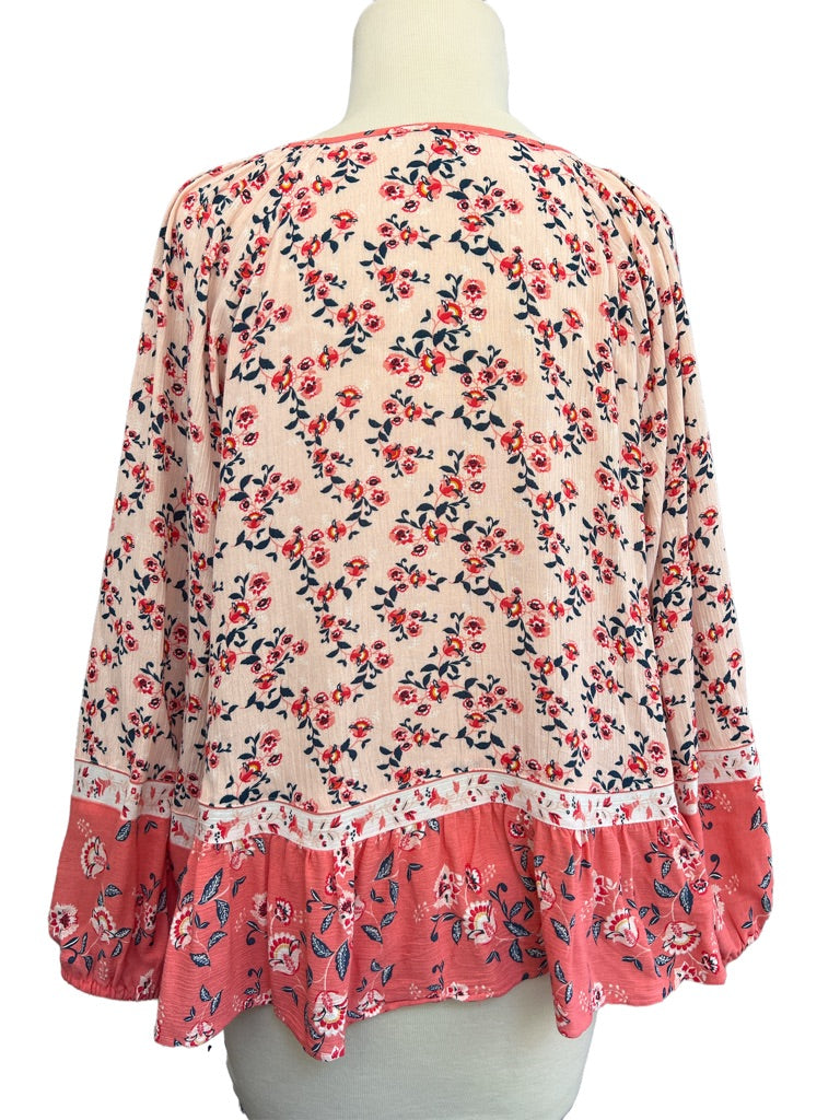 Small LOFT Beach Floral Boho Tunic