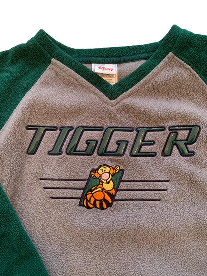 Medium Disney Gray Green Fleece Pullover Sweatshirt "Tigger"